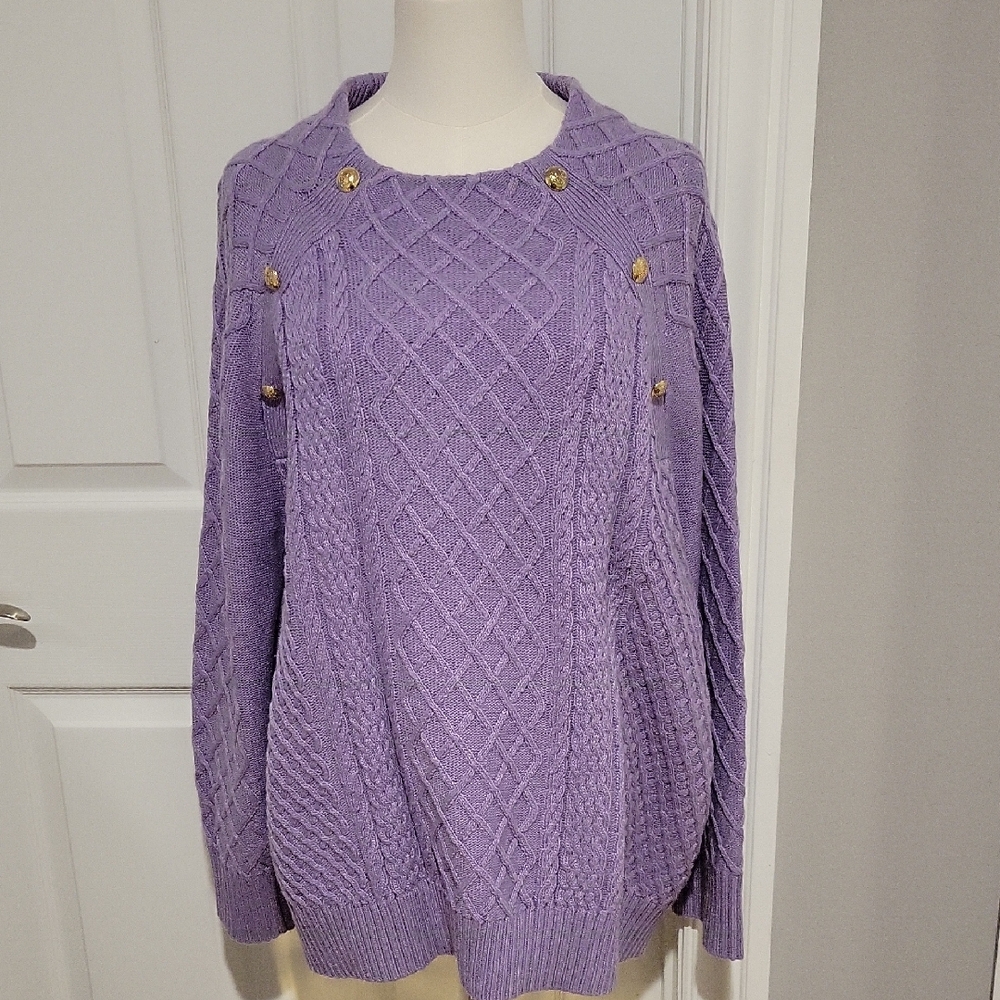 Purple Cable Knit Talbots Sweater